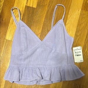 Nordstrom Purple Camisole with Peplum Hem never worn